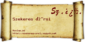 Szekeres Örsi névjegykártya